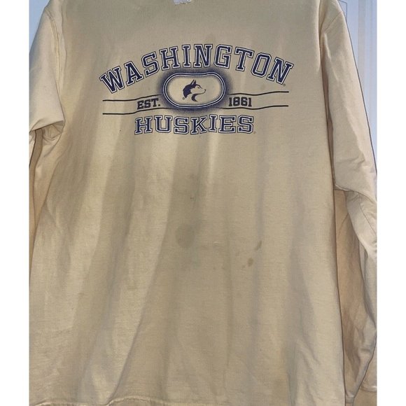 VINTAGE Washington Huskies Crewneck Long Sleeve Size M Pullover Long Sleeve 90s - Picture 7 of 7